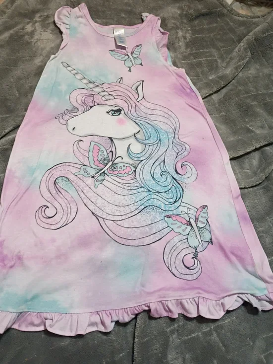 The Children's Place Pink Purple Blue Unicorn Nightgown