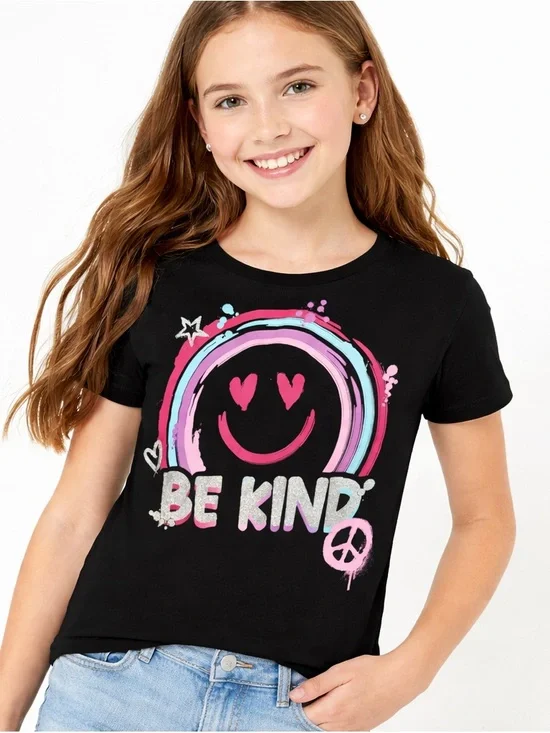 The Children’s Place Girls Be Kind‎ Rainbow Glitter Tee Size 10/12