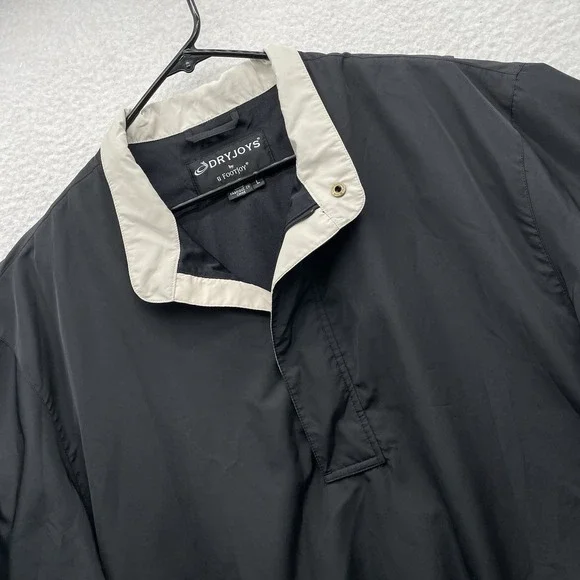 Footjoy DryJoys Golf Jacket Mens Large L Black Rain Windbreaker Short Sleeve