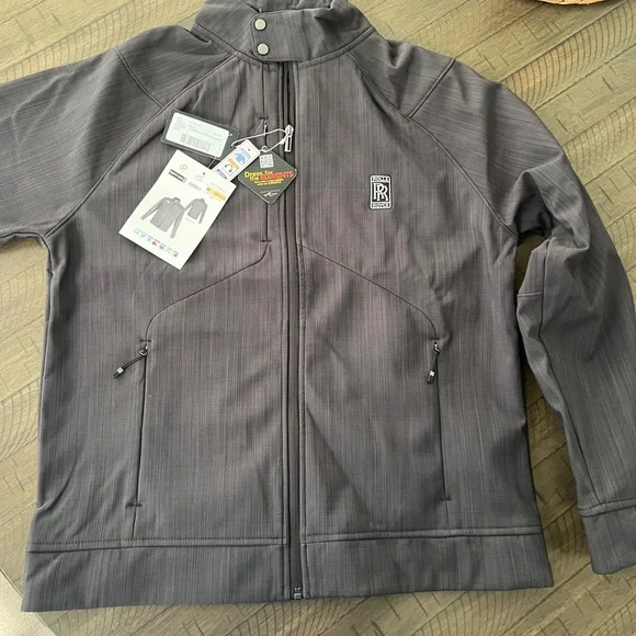 NWT Maximalist Rolls Royce Logo North End Sport Performance Jacket Charcoal Sz L