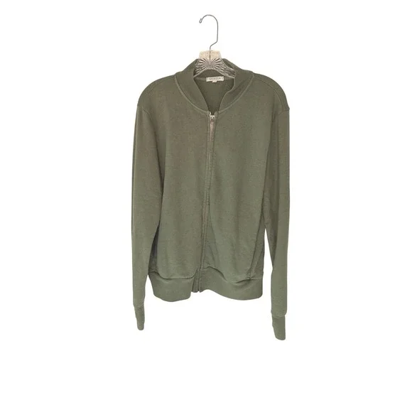Gustin French Terry Bomber Green Men's Classic Minimalist Casual Basic Medium
