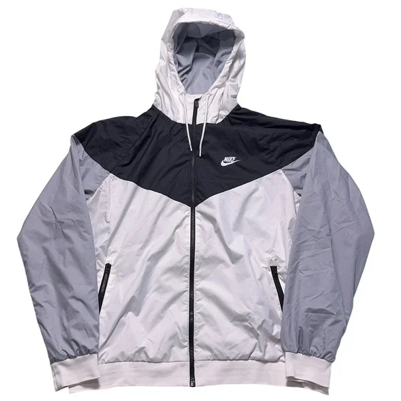 Nike Sportswear Windrunner Full-Zip Jacket Mens XL‎ White Lined Windbreaker