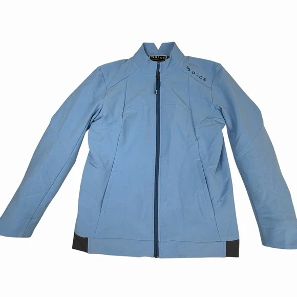 Oros Itinerant Full Zip Jacket Soft Shell Water Repellent Blue Size M Solarcore