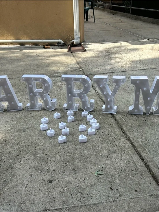 White Light-Up Marquee Letters with LED Tealights - Home Party Supplies