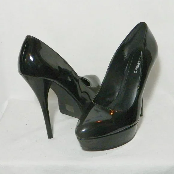 Call it Spring Black Patent Platform Pumps Sz 9