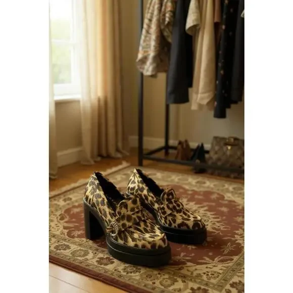 Gianni Bini Maxxwelle Leopard Print Platform Block Heel Women's Size 6M‎ - NWT