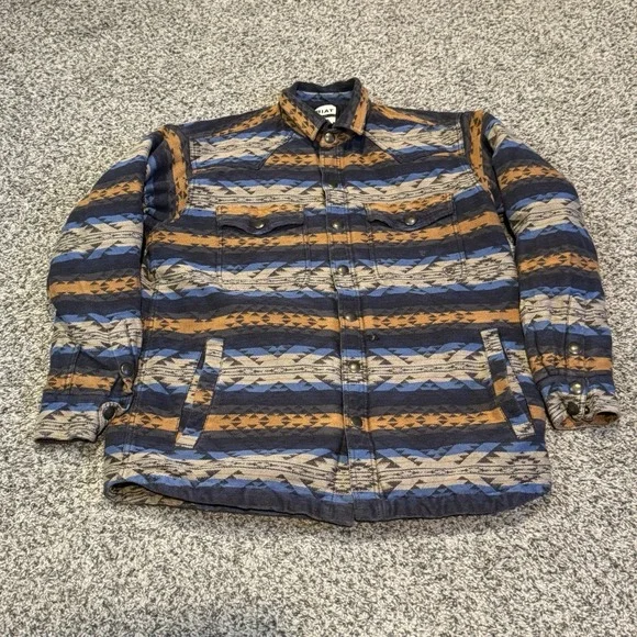 Ariat Men's Hartland Aztec Iron Heather Shirt Jacket-10046390 Size Large