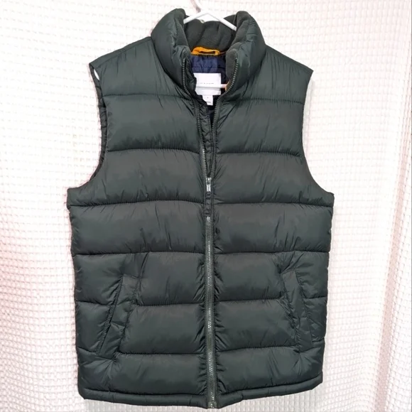 Old Navy‎ Puffer Vest Size Small Frost Free Hunter Dark Green Botany
