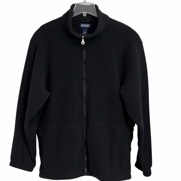 Lands’ End Polartec Fleece Jacket Full Zip Men’s Large Black
