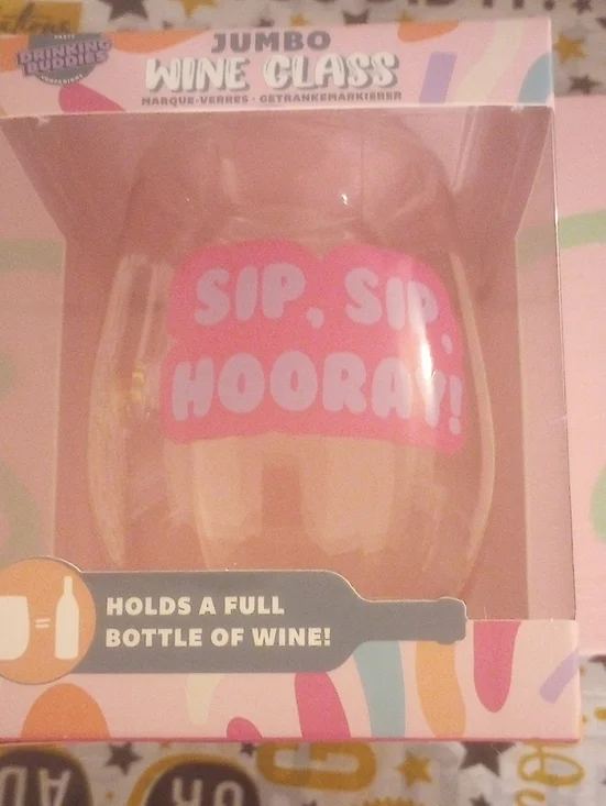 Party Bubblz Jumbo Wine Glass - Pink 