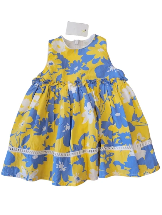 The Children's Place Dress Newborn Yellow‎ and Blue Floral