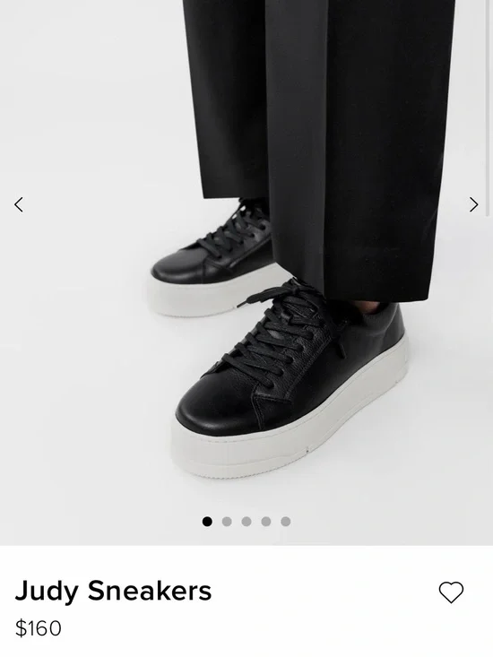 Vagabond Black Leather Platform Sneakers with White Cream Sole Size 9 US