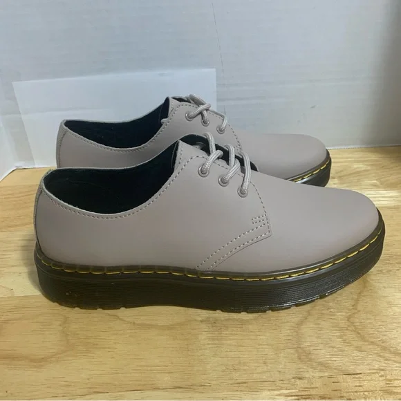 Dr. Martens 1461 Quad Smooth Leather Platform Shoes White Men's 6 /Women's 7 New