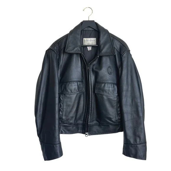 Taylors Leatherwear Mens Black Leather Police Jacket‎ Thinsulate Size 42 S USA