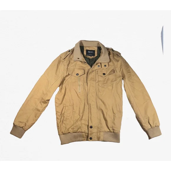 Men's 77City QIDICHEN Tan Pilot Military Jacket