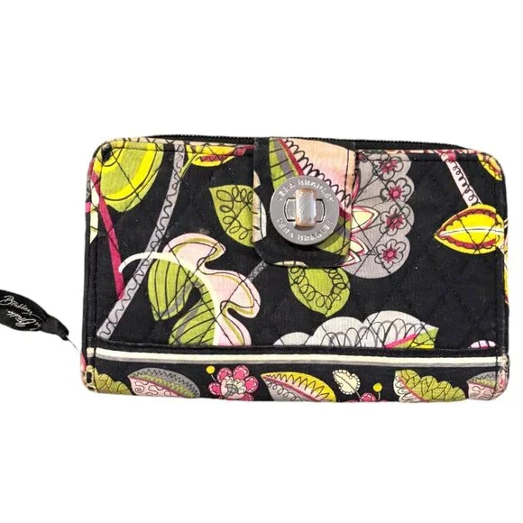 Vera‎ Bradley Wallet Wristlet turnlock Moon Blooms Retired pattern floral print