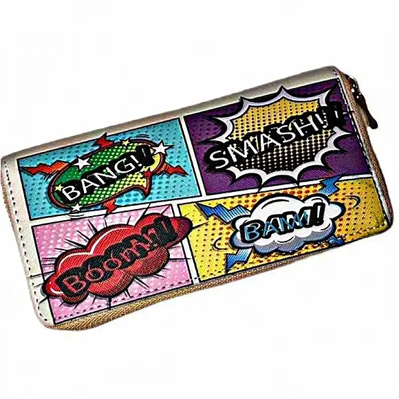 Comic Pop Art Zip-Around Wallet - Multicolor