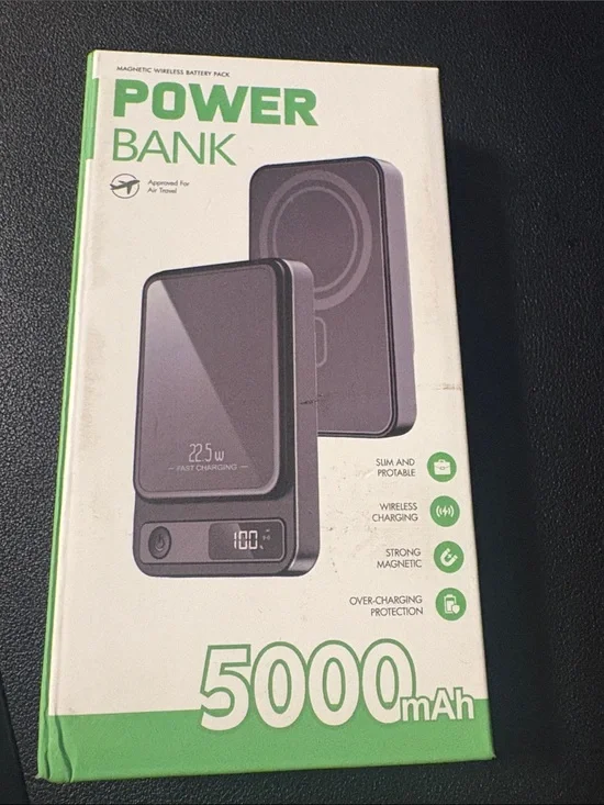 Magnetic Wireless Power Bank 5000mAh - Black