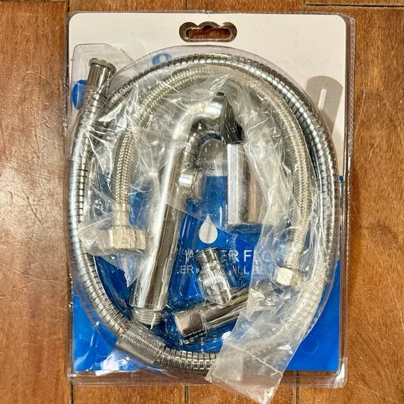 NEW! SonTiy Chrome Handheld Bidet Sprayer Wall Bracket + Bonus‎ Waterline!