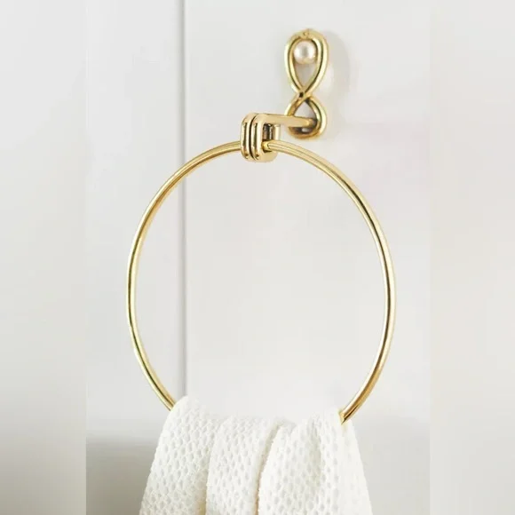 New Anthropologie Home Decor Tiffani Pearl Bathroom Bath Towel Hook Ring