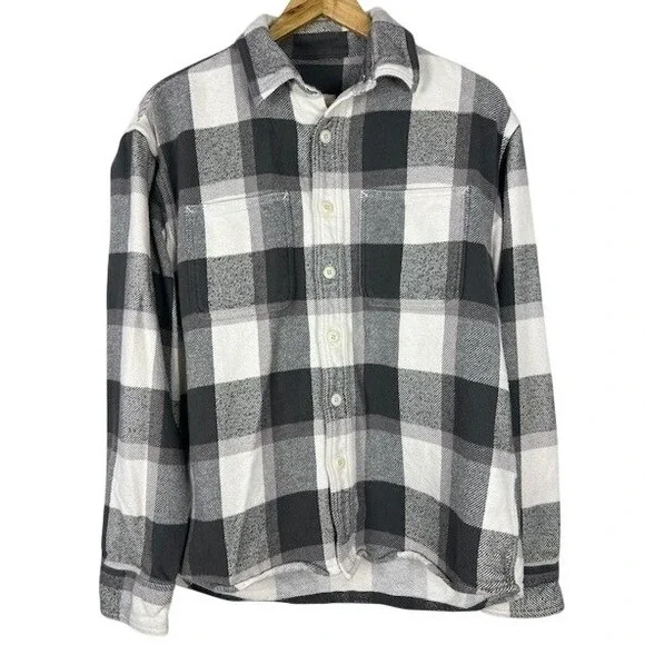 American Eagle Outfitters Mens Plaid Flannel Shirt Jacket Fit Long Sleeve Size S