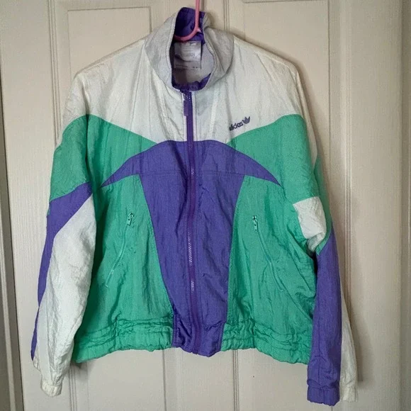 Vintage Adidas Colorblock Track Jacket Full Zip Windbreaker Mens Size M