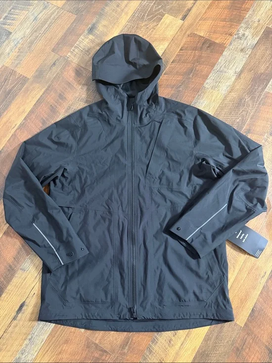 Lululemon Waterproof Full-Zip Rain Jacket Black S NWT Seam-Sealed Hooded Shell