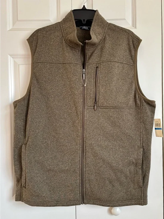 Men's Brown Full-Zip Fleece Vest