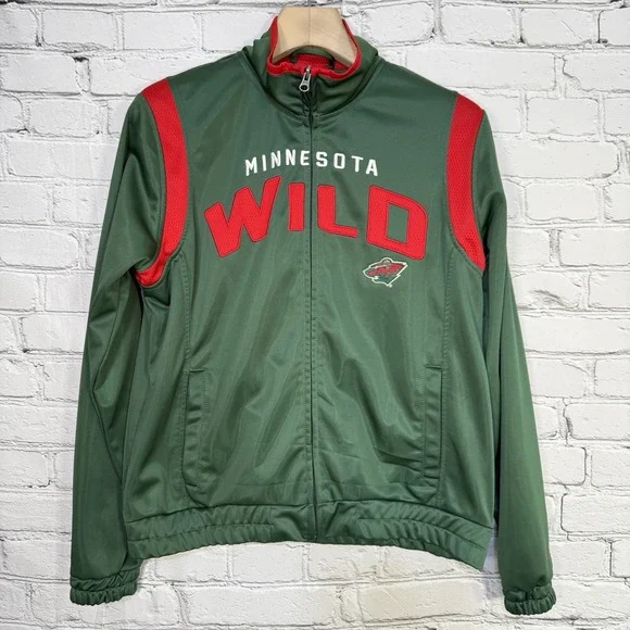 Minnesota Wild GIII By Carl Banks Zip Up‎ Jacket Mens L Green Fleece Lined
