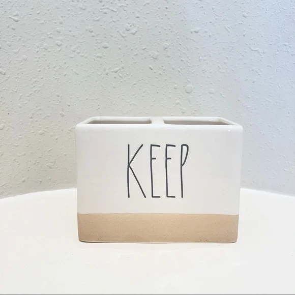 Rae Dunn KEEP Bath Toothbrush/Pens Holder NEW