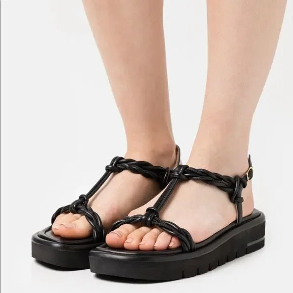 Stuart Weitzman‎ Calypso Lift Sandal In Black.