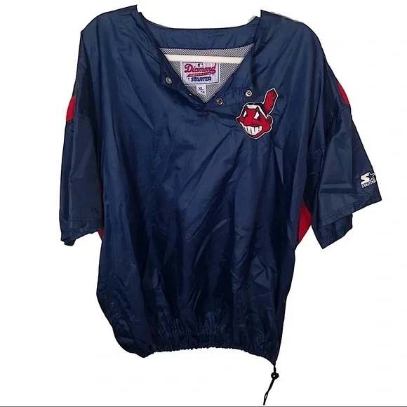 STARTER Cleveland Indians Short Sleeve Windbreaker
