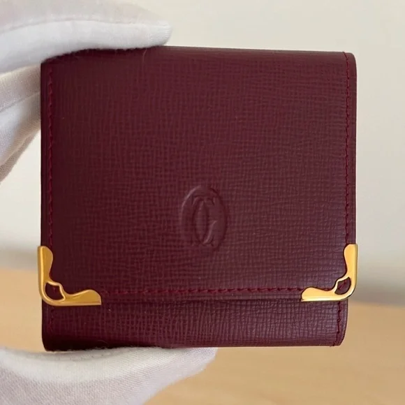 Must de Cartier Bordeaux coin case wallet BNWOT Vintage