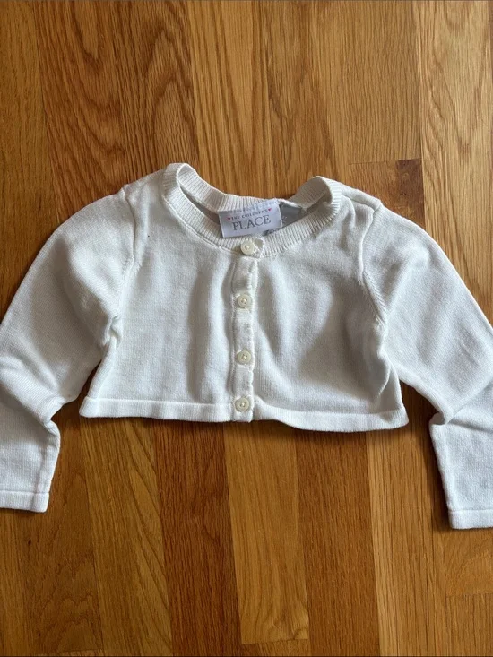 2T The Children's Place White Cropped Cardigan