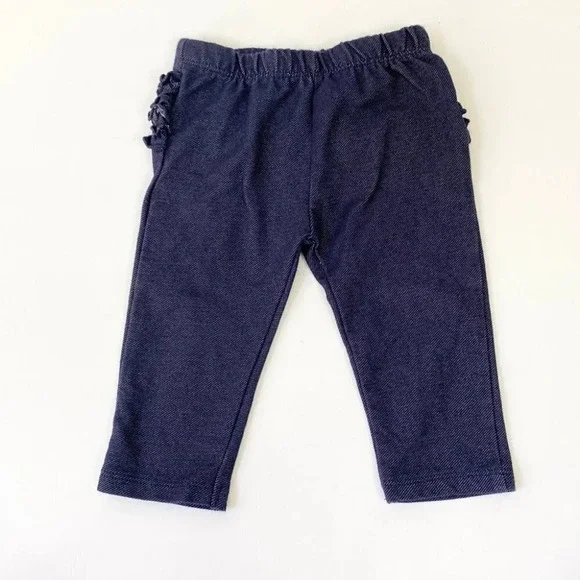 The children’s place size 3-6M chambray colored stretch‎ ruffle butt leggings