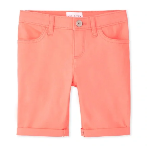 THE CHILDREN’S PLACE • Roll Cuff Twill Skimmer Shorts Pretty Peach