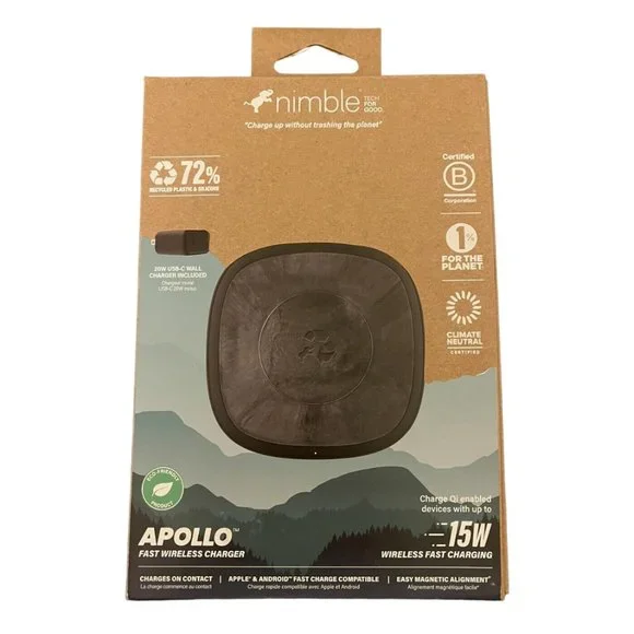 Fast Wireless Charger Pad for Apple and Android by Nimble APOLLO