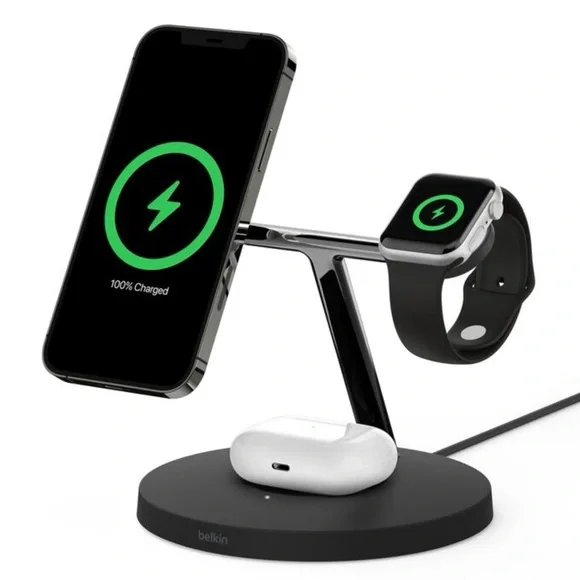 Belkin MagSafe 3-in-1 Wireless Charging Stand | Black/White | NWOT