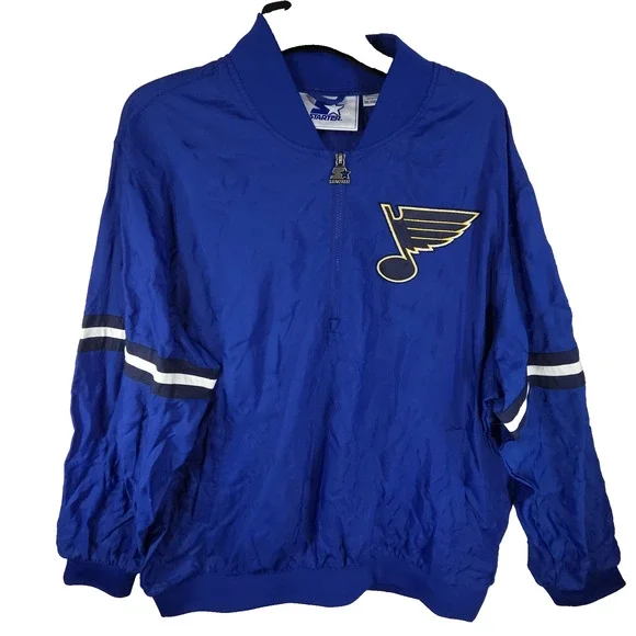 Starter NHL St. Louis Blues Hockey Blue Jacket Mens Sz XXL Sports Windbreaker