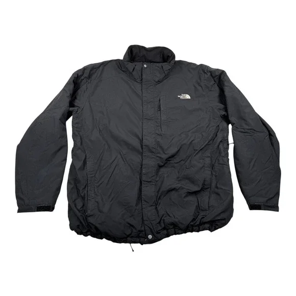 The North Face HyVent Jacket Mens 2XL Black Insulated Waterproof Rain Outdoor