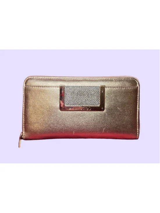 Jimmy Choo Gold Leather Long Wallet EUC