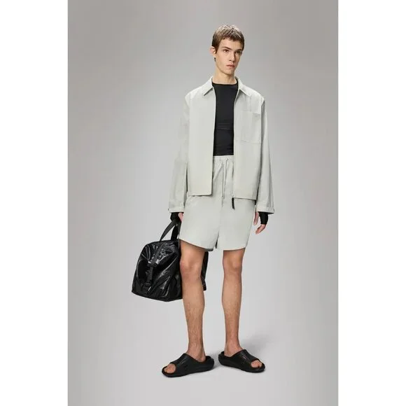 Rains Mito Overshirt‎ Lightweight Breathable Shirt Jacket In Matrix Cream Large