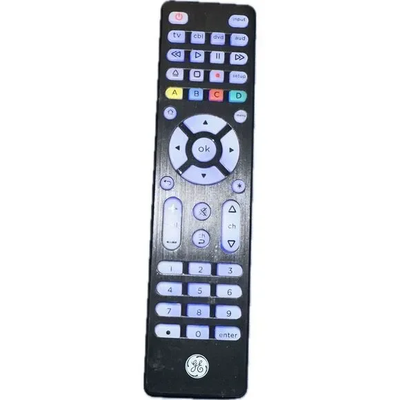 GE 4-Device Backlit Universal Remote TV Control‎ Black Model 48843