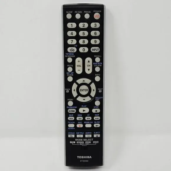 TOSHIBA CT-90302 TV REMOTE CONTROL 42AV500U 37RV530U 32CV510U 40RV52U 26AV502U