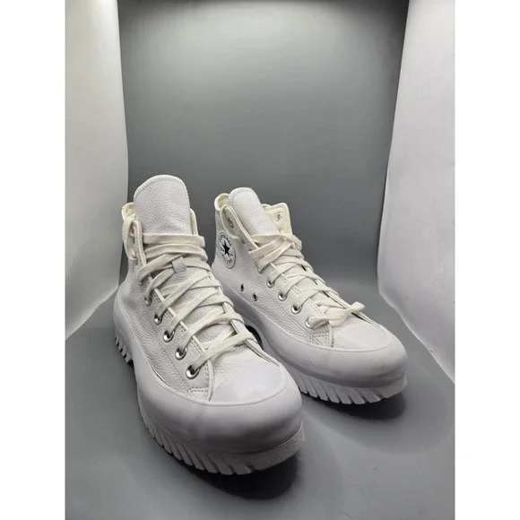 Converse Chuck All Star Lift Platform High Top White Leather Shoes Women 9.5