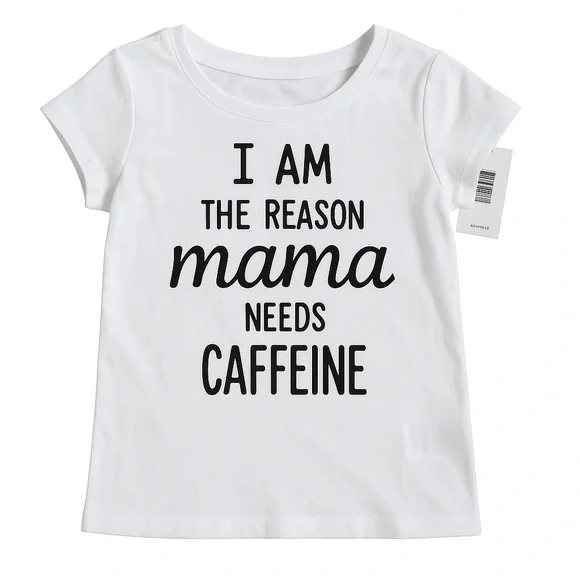 The Children's Place White Tee with Fun Black Print