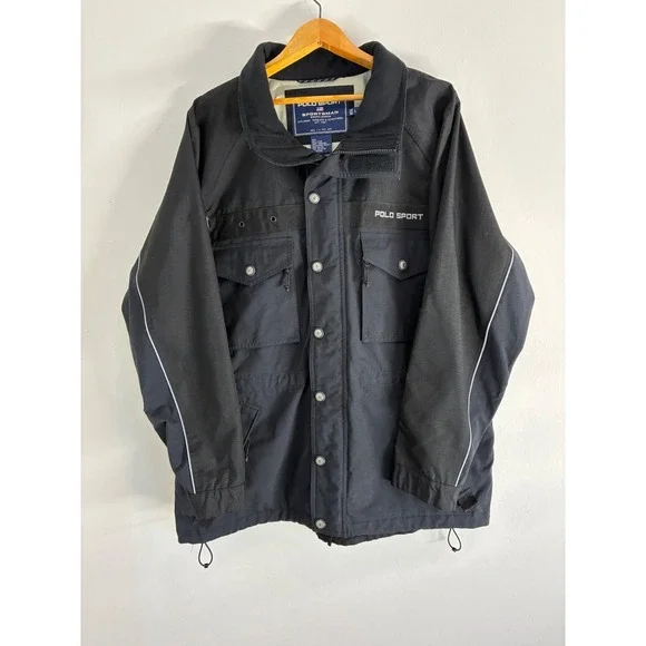 Polo Sport Ralph Lauren Sportsman‎ Jacket Black Vintage Mens Large Coat