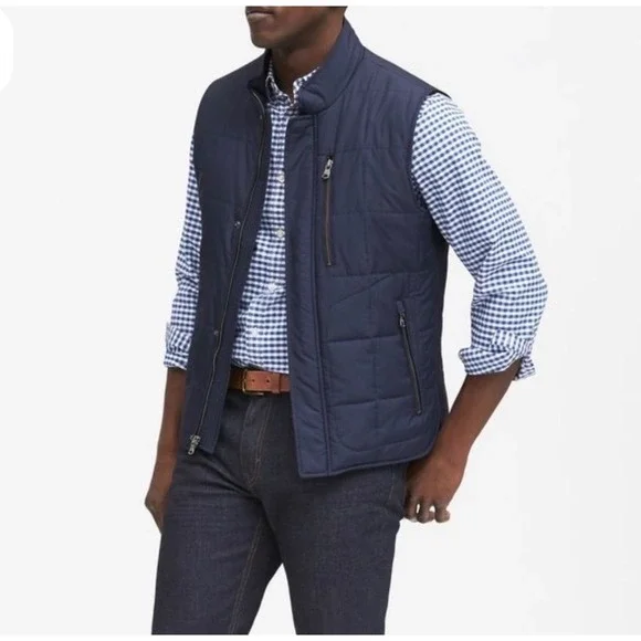 Banana Republic‎ Quilted Puffer Vest Navy Blue Men XL Modular System