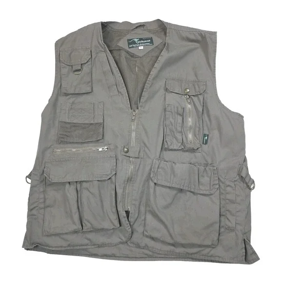 Walkabout Khaki Safari Outback Vest-18 Pocket Hunting/Travel‎ Vest Size XL