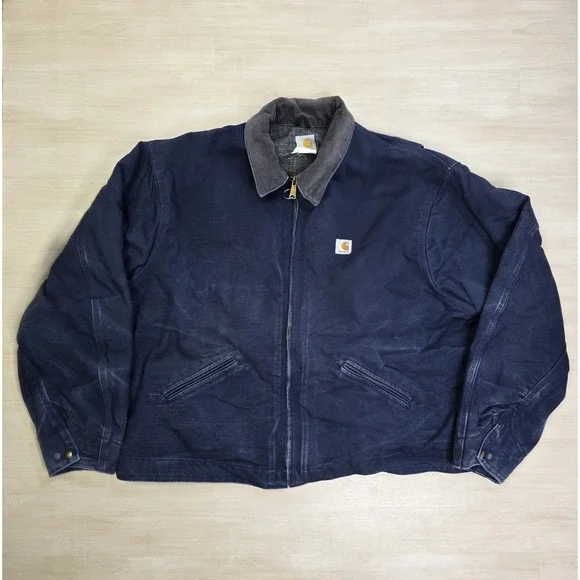 Carhartt Blanket Lined Detroit Jacket Navy Blue Fade J172 DNY Size 4XL‎